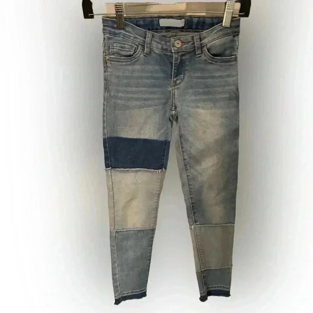 Levi 710 girls ankle skinny patchwork jeans perfect condition size 8 R